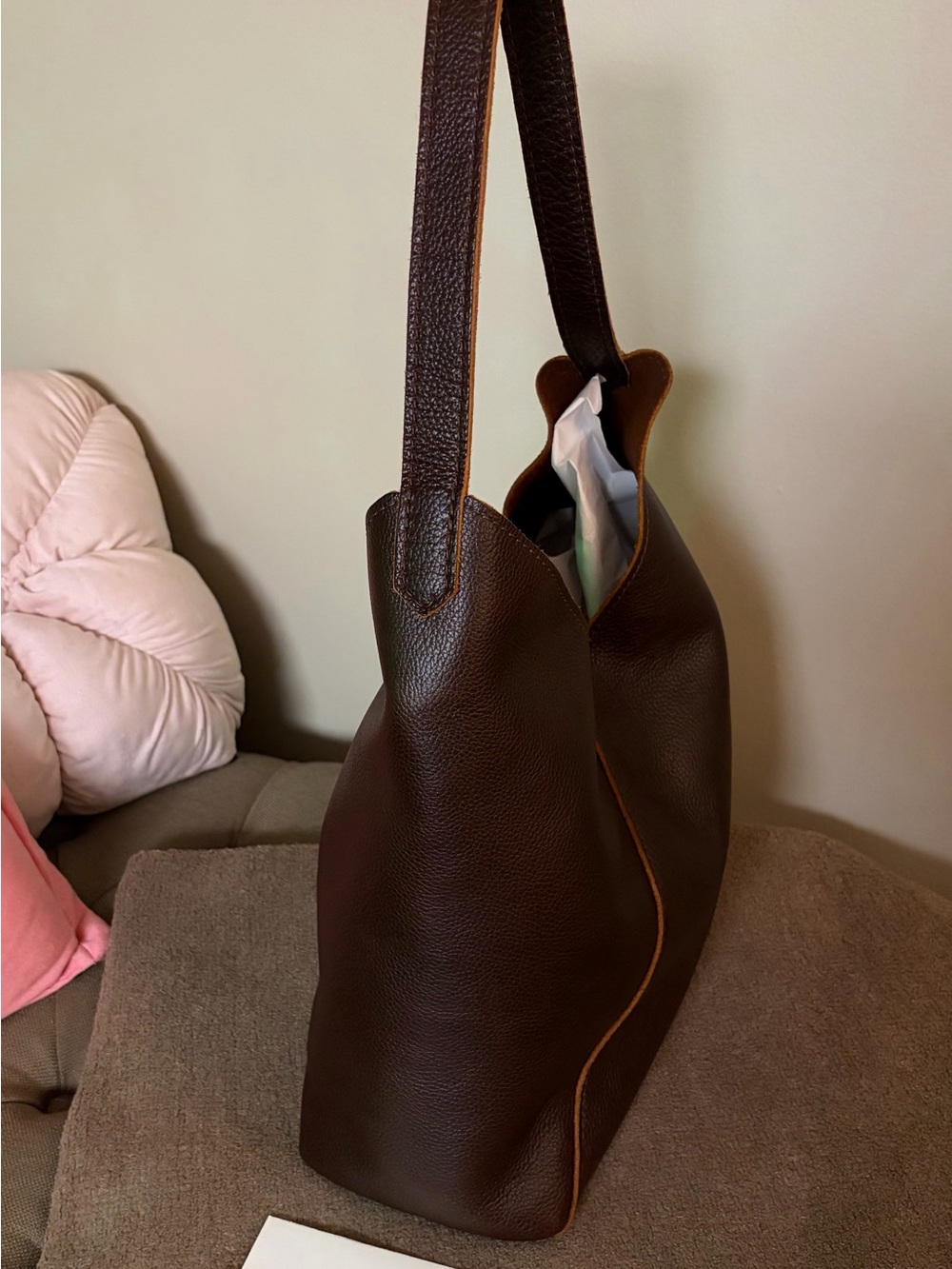 Portland Leather Goods Premium Naomi Oversized Bag in Coldbrew - NWOT - Picture 2 of 8
